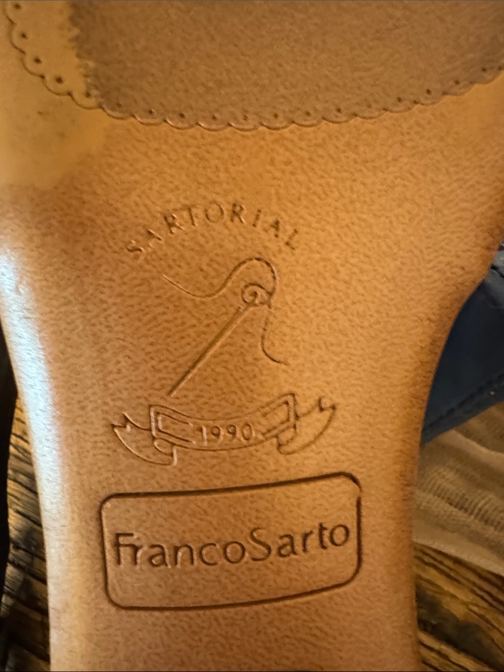Franco Sarto Navy Woven Pointed Slingback Flats - Picture 5 of 6